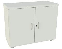 Euromof Armario de Oficina, Bajo, Puertas con Cerradura. 92x42x74 cm. Color Blanco.