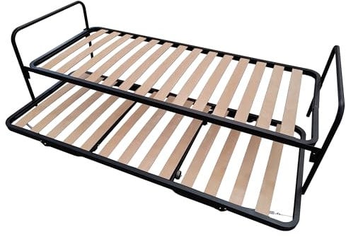 EVERGREENWEB MATERASSI & BEDS Set Lattenrost + Klappbett aus Stahlrahmen mit 14 Leisten aus Buche Schichtholz H40 cm | Combi