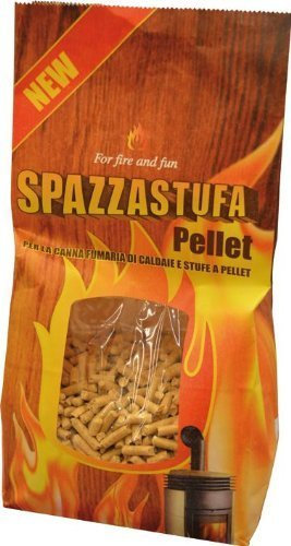 PELLET SPAZZASTUFA 1,5KG abete e faggio per canna fumaria caldaie e stufe