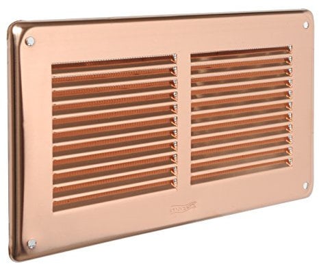 La Ventilazione GRA20R Griglia Rettangolare da Sovrapporre, Rame, 240x140 mm