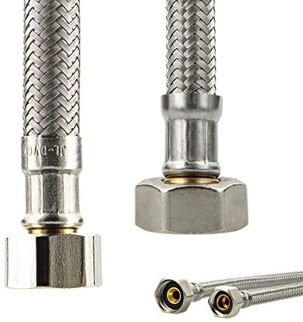 tecuro Sanitär Verbindungsschlauch 3/8 ÜWM x 1/2 ÜWM x 200 mm, KTW-A- DVGW geprüft, temperaturbeständig von -5°C bis 70°C