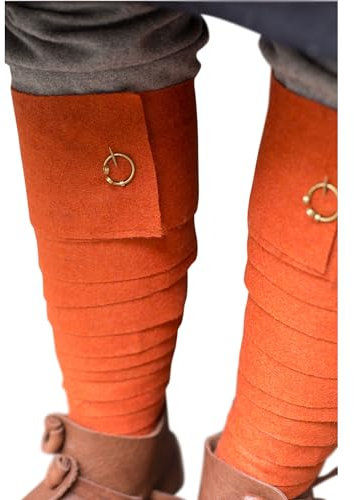Burgschneider - Wollwadenwickel Aki - Orange (Standard, für Damen & Herren, Wolle) Mittelalter, Fantasy - Medieval