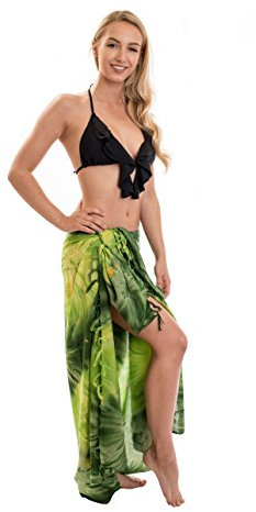 Ciffre Ca 44 Modelle Sarong Pareo Dhoti Lunghi ca. 170cm x 110cm Handbemalt Tie Dye Batik Wickelrock Strandtuch Tuch Viele Modelle Kräftige Farben Original von EL - Vertriebs GmbH, Grün Batik Blickdicht, 170cm x 110cm