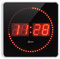 Orium 11937 Elektrische Wanduhr LED Metall/Aluminium/Glas schwarz/Silber 28 x 2,5 x 28 cm