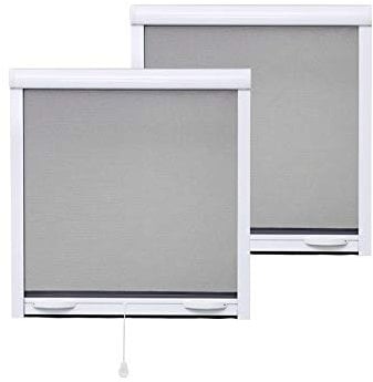VOLET-MOUSTIQUAIRE Pack ECO de 2 moustiquaires Enroulables ALU H145 cm x L130 cm Blanc