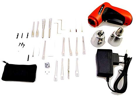 Kabelloses elektrisches Dietrich-Pistole, Schlosser-Werkzeug-Set mit 25 Dietrich-Werkzeugen, leicht zu öffnende Schlösser
