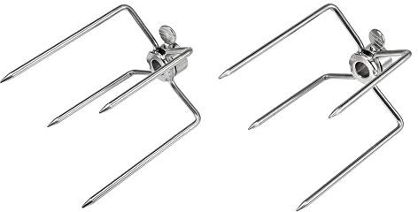 Aramox Fourchette De Barbecue, 2PCS Multifonctionnel en Acier Inoxydable Broche Fourches Charbon De Poulet Grill Rotisserie Barbecue
