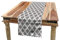 ABAKUHAUS Grau und Weiß Tischläufer, geometrische Damast, Esszimmer Küche Rechteckiger Dekorativer Tischläufer, 40 x 180 cm, Weiß