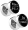 Piersando Damen Herren Ohrstecker mit runder Platte Doppel Kreis Ohrringe Fake Ohr Motiv Plug Piercing Spruch Hier rein Da Raus Schwarz 12mm