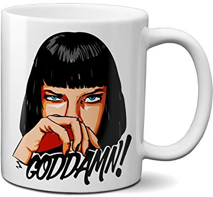 OM3® - GODDAMN - Tasse | Keramik Becher | 11oz 325ml | Beidseitig Bedruckt | Weiss
