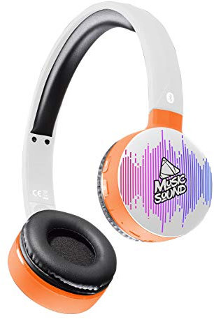 Musicsound - Cuffie Bluetooth con archetto estensibile, colorate, senza fili, con microfono, indicatore LED e telecomando su pavillions, audio