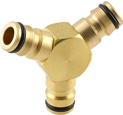fittingteile - Y-Kupplungsverbinder Kupplungsstecker Gartenschlauch Verbinder Bewässerungssysteme (Messing / 3-Wege)