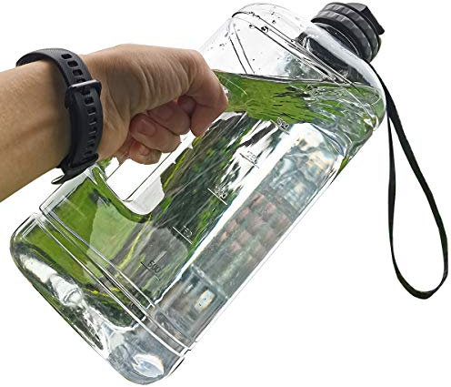 FORWEWAY Bouteille d'eau demi-gallon 2,2 L/74 oz Grandes bouteilles d'eau en plastique sans BPA Carafe d'eau de sport pour le camping, la randonnée et les activités à la maison