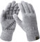 Bequemer Laden Herren Winter Warm Touchscreen Handschuhe Rutschfest Strickhandschuhe Winddicht Thermo Winterhandschuhe für Sci Fahrrad Motorrad, Grau