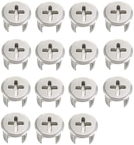 BuyWeek Möbelverbinder Exzenter, 15 Stück 12mm Durchmesser Metallschrank Connect Cam Beschläge für Schrank Schubladen Kommode Kleiderschrank