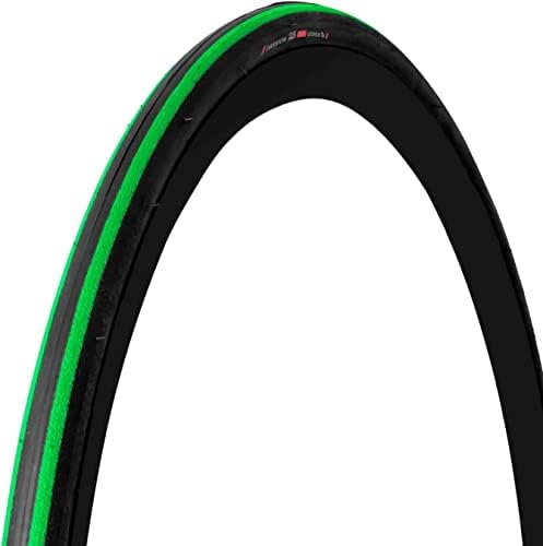 GORIX Camino Bicicleta Resbaloso Neumático Neumático 700×23C o 700×25C Ciclismo Bicicleta(Passion) (700×25c, Negro×Verde(1 neumático))