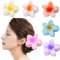 WUBAYI 6 fermagli per capelli a forma di fiore, antiscivolo, resistenti, stile hawaiano, per capelli di medio spessore, per donne e ragazze