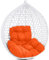 RAMROXX Kissen für Hängesessel Korb inkl. Rückenteil 2-teiliges Set Fun Orange