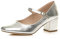 AJVANI Womens Ladies mid Block Heel Strap Work Evening Party Mary Jane Court Shoes Size 3 36 Silver