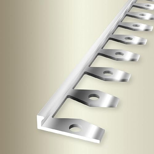 PROVISTON | Abschlussprofil | Breite: 21 mm | Höhe: 4.5 mm | Länge: 2500 mm | Aluminium Poliert | Biegbares Profil | Offen Gestanzt