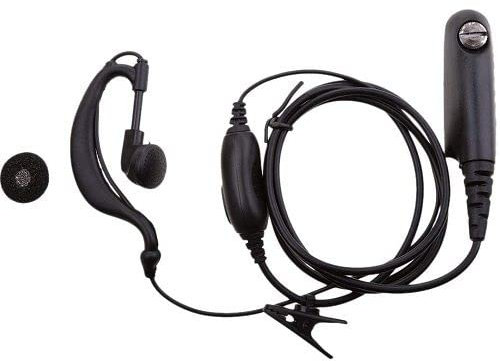 CABLEPELADO Auricular Microfono para Emisora Walkie Motorola | en Forma de G | Cascos con PTT | Incluye Espuma Auricular | Apto para Gp328Plus, EX500, EX600XLS, PRO5150 Elite, PTX700 Plus, HYT