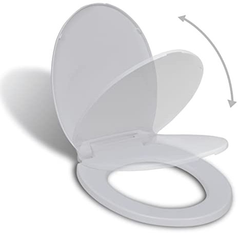 ANGYANG Toilettensitz mit Absenkautomatik, Klodeckel, Toilettendeckel, Wc Sitz, Klobrille, Wc Deckel, Toilettenbrille, Oval Weiß