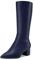 Castamere Donna Chunky Blocco Medio Tacco Heel a Punta Metà polpaccio Cerniera Stivali da Matrimonio Cute 5 CM Heels Blu Navy 38 EU