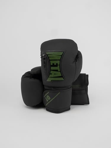METAL BOXE Gants de Boxe Entrainement Starter Noir/Kaki 14 oz
