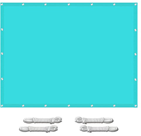 Sonnenschutz Windschutz 2.5 x 5 m 98% UV Schutz Windschutz Wetterschutz Sonnensegel Sonnenschutz Windschutz 4 × 1.5 m Seile für Garten Terrasse Camping, Himmelblau