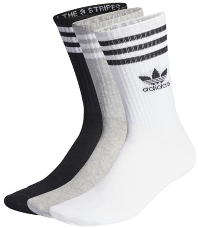 adidas Mid Cut Crw Sck, Calze Unisex - Adulto, White/Medium Grey Heather/Black, S