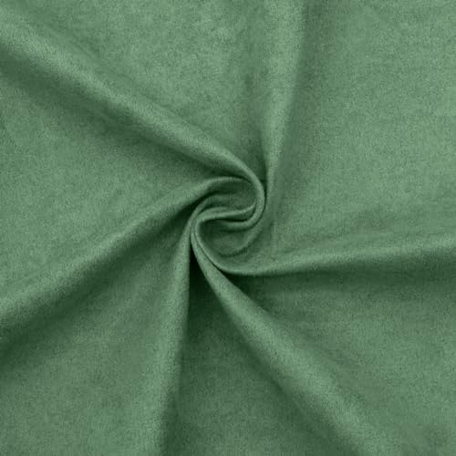 DESHOME Siviglia 5 Meter - Stoff Meterware aus Microfaser, Stoff mit Samt Effekt Stoffe für Sofa, Kissen, Möbelstücke, Stühle Beziehen Uraltes Grün