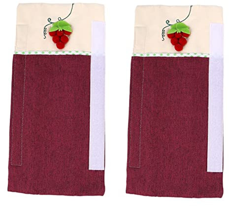 OSALADI Doppeltür Kühlschrank Handschuhe Kühlschrank Nebeneinander Fingerabdruck Türklinke Kühlschrank Dekorative Türgriffabdeckung Haushaltsgeräte Stoff Violett Wickeltuch