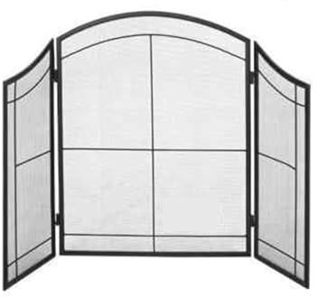 Protectora para Chimenea European Style Iron Black Household Flame Fireplace Screen Partition with Three Folding Mesh, Protective Fence Screen Salvachispas