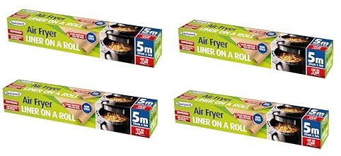 2 Pack Non Stick Disposable Air Fryer on Roll 5cm Cut to Size | Greaseproof Baking & Kitchen | Non-Stick Paper Liners (2)