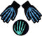 MONOJLY Halloween-Skelett-Klauen-Handschuhe, leuchten im Dunkeln, gruselige Kostüm-Handschuhe, Party-Handschuhe, Halloween-Requisiten, leuchtende Handwärmer, blau, 21 cm
