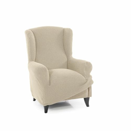 SOFASKINS® Funda para Sillon 1 Plaza, Funda Sofa orejero súper elástica, Funda para sofá con diseño Exclusivo, Transpirable y Duradera, Funda para sofá fácil de Colocar. Medida 70-110 cm. Color Beige