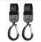 2 Stück Befestigung Karabiner Kinderwagen Haken Clips, Anti-Rutsch Kinderwagenhaken Taschenhaken, Taschenhalter Kinderwagen Zubehör, Baby Stroller Hooks für Taschen, Rucksack Schwarz