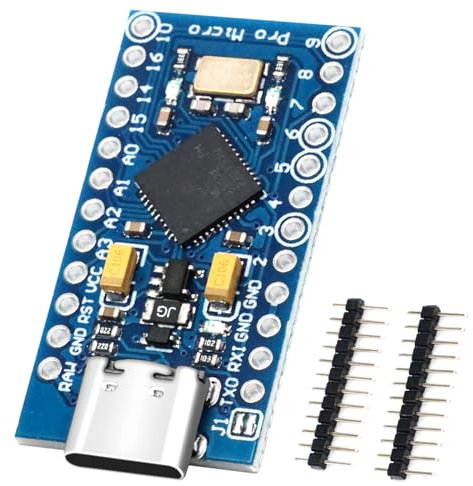 Pro Micro con 32u4 Tarjetas de Desarrollo Binghe Pro Micro con 32u4 Microcontrolador 5V/16MHz Actualizador USB autónomo Interfaz Tipo-C Compatible con Arduino
