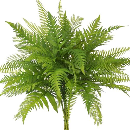 Hawesome Grande pianta artificiale di mimosa Boston da 83,8 cm, per esterni, fronde finte, stelo per fioriera, portico, decorazione resistente per decorazione di finestre, veranda di casa