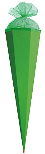 Schultüte - Rohling - GRÜN Größenwahl 35 cm bis 100 cm mit Holzspitze - Zuckertüte ALLE Größen - Roth - zum Basteln, Bemalen und Bekleben Bastelschultüt