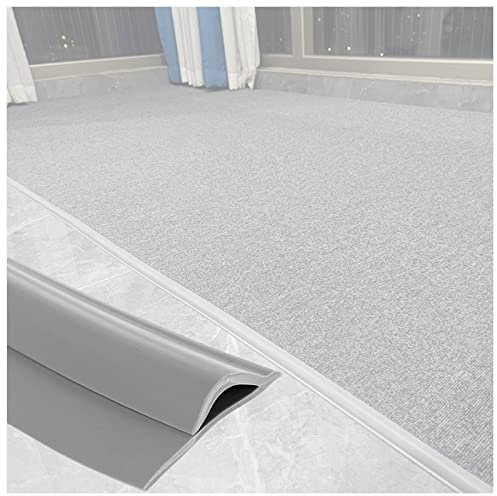 Door Strip Threshold Transition Strip Grey Floor Mat Trim Guard Strip - Used to Hide Frayed Carpet Edges, Waterproof Flexible PVC Rug Edging Protector, Cuttable