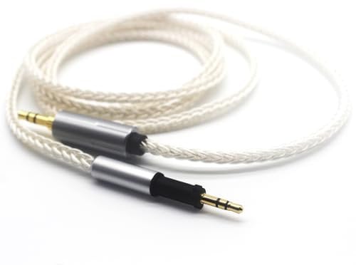 Youkamoo 3.5mm 8 Core Silver Plated Braided Replacement Upgrade Cable Compatible for AKG K450 K451 K452 Q460 K480 Headphones 1.22m