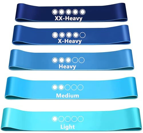 5er-Set Fitnessbänder Widerstandsbänder,Elastisch Resistance Bands with 5 Stärkestufen Gymnastikband für Männer und Frauen für Heim-Fitness, Krafttraining Yoga Rehabilitation