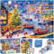 Quanquer Puzzle Adventskalender 2024, Weihnachts Jigsaw Puzzle mit 24 Tagen 1008 Teile, für Erwachsene, Kinder, Jungen, Mädchen, Weihnachts-Countdown-Kalender Puzzle, 70x50cm