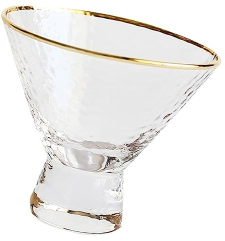 Alipis Coupe à Glace en Cristal Doré Élégant pour Smoothie Petit-déjeuner Cocktail Événement Décoration Design en Maille Martelée