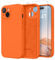 SuydanBox Magnetic for iPhone 13 Case, Compatible with MagSafe, [Full Camera Protection][Screen Protector] Silicone Shockproof Protective Phone Case for iPhone 13 6.1, Neon Orange