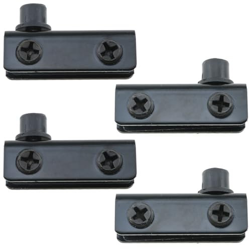 LUORNG 2 Sets 40 x 13 mm schwarzes Glastür-Scharnier, Eisenplattierter Glasclip, Möbelbeschläge, Türbeschlag für Vitrinen und Badezimmertüren