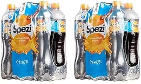 Spezi das Original 0,75l PET - Erfrischendes Cola-Orangenmix-Getränk (6 x 0,75l) (Packung mit 2)