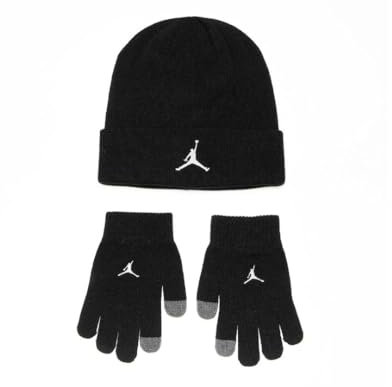 Jordan Hut+Handschuhe mit Logo, Schwarz, Einheitsgröße