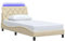 vidaXL Bettgestell mit LED ohne Matratze Creme 100x200 cm Stoff, Bettrahmen, Schlafzimmerbett, Einzelbett, Bett, Schlafzimmermöbel, Polsterbett